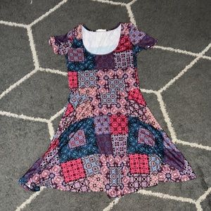 Street Fifteen Juniors Patchwork Print Swing Dress Size Small